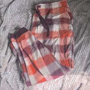 Orange and maroon PJ pants
